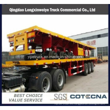 Tri-Axle 40ft Container Flatbed Semi Remolque con cierres giratorios